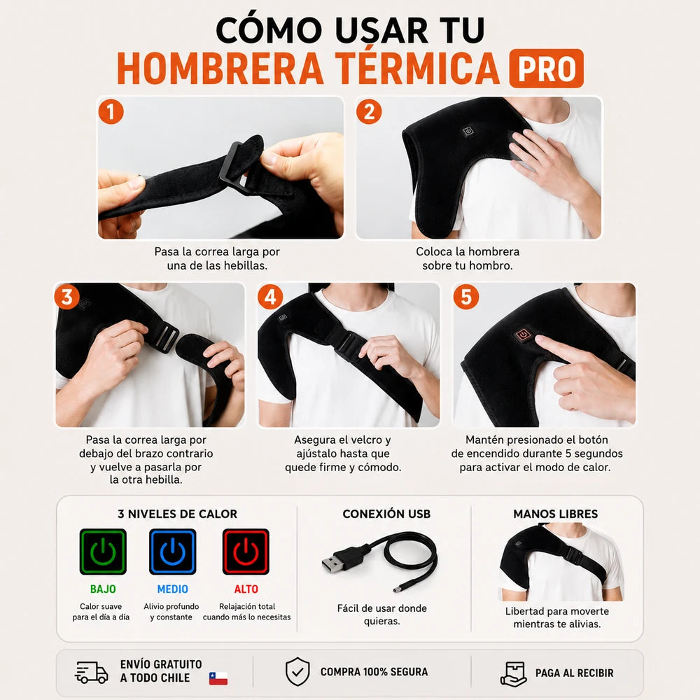 Hombrera Térmica PRO™para hombro y manguito rotador-3 niveles