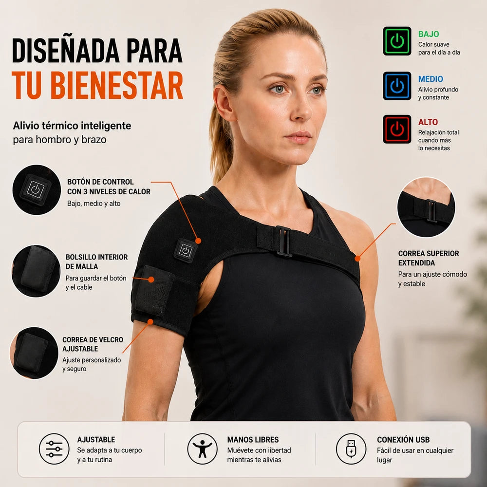 Hombrera Térmica PRO™para hombro y manguito rotador-3 niveles